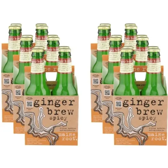 Maine Rooot Ginger Brew Spicy Soda - 4 per pack - 6 Cases -12 fl oz image {2}