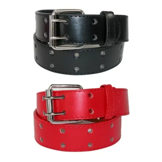 CTM Kid's Leather Two Hole Jean Belt (Pack of 2 Colors) image {8}