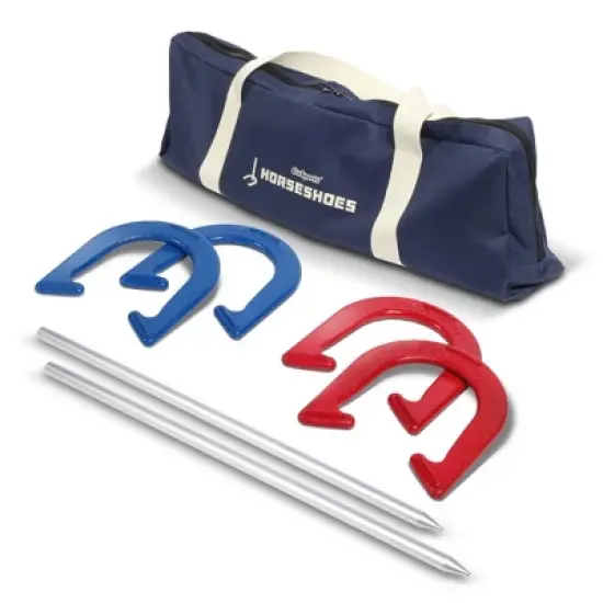 GoSports Steel Horseshoes Game Set - Includes 4 Horseshoes, 2 Stakes and Carrying Case image {7}