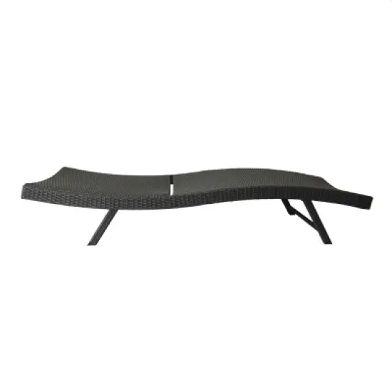 GDFStudio Eliana Outdoor Wicker Armless Adjustable Chaise Lounge image {3}