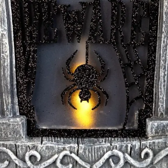 Northlight Lighted Flickering Beware Gravestone Halloween Decoration - 13.5" - LED Orange Light image {5}