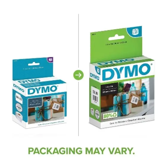 DYMO LabelWriter Multipurpose Labels 1 x 1 White 750 Labels/Roll 30332 image {1}