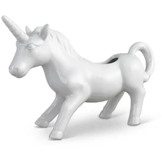 HIC Fine Porcelain Unicorn Creamer, 4 ounce, White image {1}