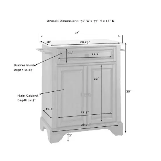 Lafayette Stainless Steel Top Portable Kitchen Island/Cart Mahogany - Crosley image {6}