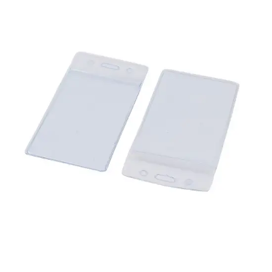 Unique Bargains Office Company Business Exhibition ID Name Plastic Credit Card Holder Clear 5pcs image {2}