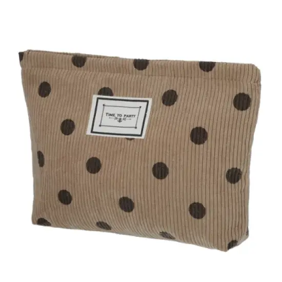 Unique Bargains Portable Corduroy Polka Dot Makeup Bags and Organizers 1 Pc image {7}