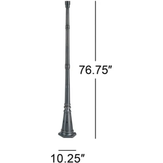John Timberland Hepworth Vintage Post Light Pole and Cap Base Dark Bronze 76 3/4" for Exterior Barn Deck House Porch Yard Patio Home Garage Outside image {3}