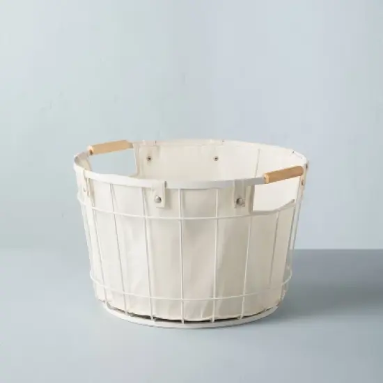 Wire & Fabric Laundry Hamper Sour Cream - Hearth & Hand&trade; with Magnolia image {2}