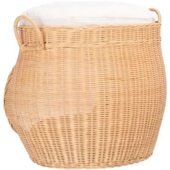 Faati Cat Bed W/ Cushion - PET6503 - White/Honey Natural - Safavieh Pets image {5}