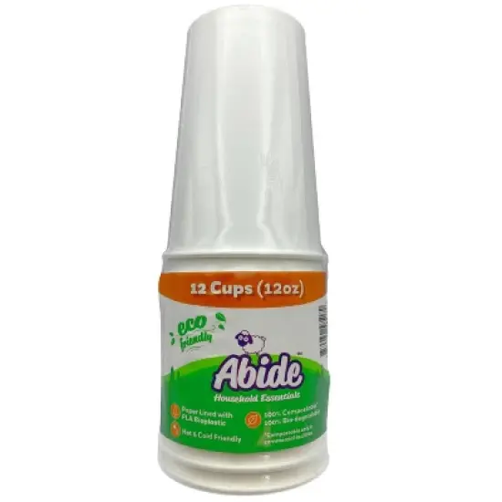 Abide Hawaii Disposable Paper Cups Hot and Cold Friendly 3.15" - 12oz/12ct image {3}