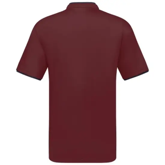 Men's Short Sleeve Henley Polo Shirt with Contrast-Trim image {2}