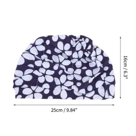 Unique Bargains Nylon Floral Pattern Swimming Cap 1 Pc image {3}