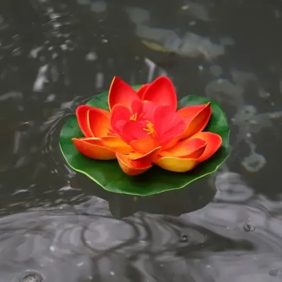 Unique Bargains Artificial Lotus Flower for Garden Ponds Pool Decoration 1 Pcs image {1}