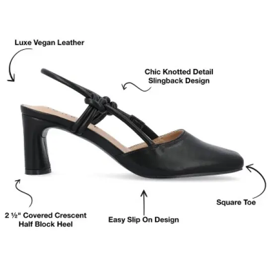 Journee Collection Womens Margeene Sling Back Covered Block Heel Pumps image {7}