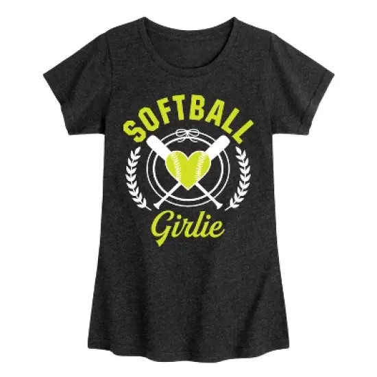 Girls' - Instant Message - Softball Girlie -Youth Girls Short Sleeve T-Shirt Fitted Short Sleeve Graphic T-Shirt image {5}