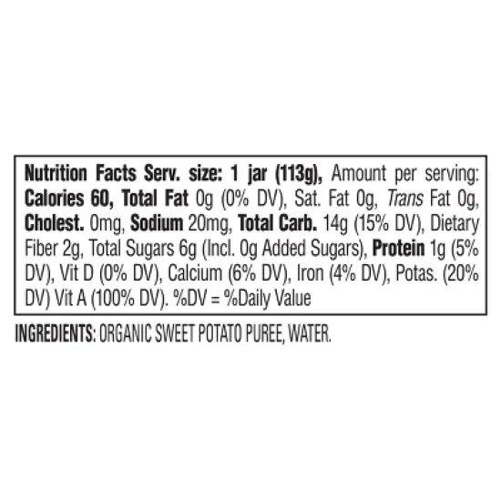 Happy Baby Organics Clearly Crafted Stage 1 Sweet Potatoes Jar - 4oz image {4}