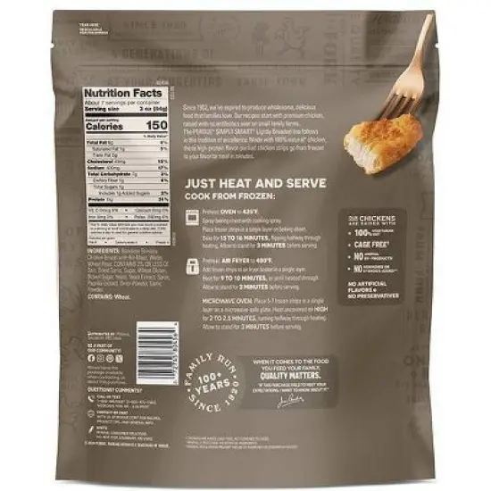 Perdue Simply Smart Lightly Breaded Frozen Chicken Strips - 22oz image {1}