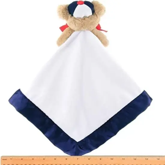 Bearington Baby Lil' Slugger Snuggler, Baseball Plush Teddy Bear Stuffed Animal Security Blanket, Lovey 15" image {3}