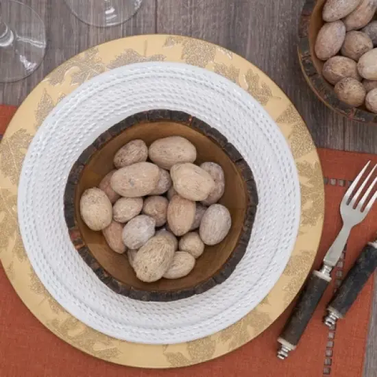 Saro Lifestyle Fall Leaf Round Charger Plates (Set of 4) image {4}