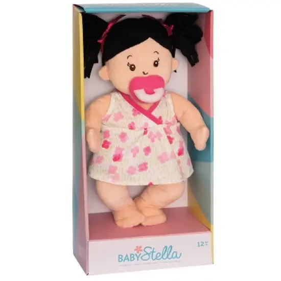 Manhattan Toy Baby Stella Black Hair Soft First Baby Doll, 15-Inch image {6}