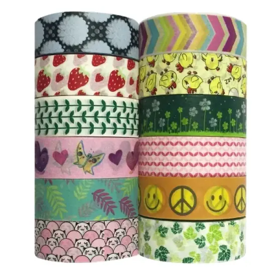 Wrapables Washi Masking Tape Collection, Set of 12 WPSET04 image {7}
