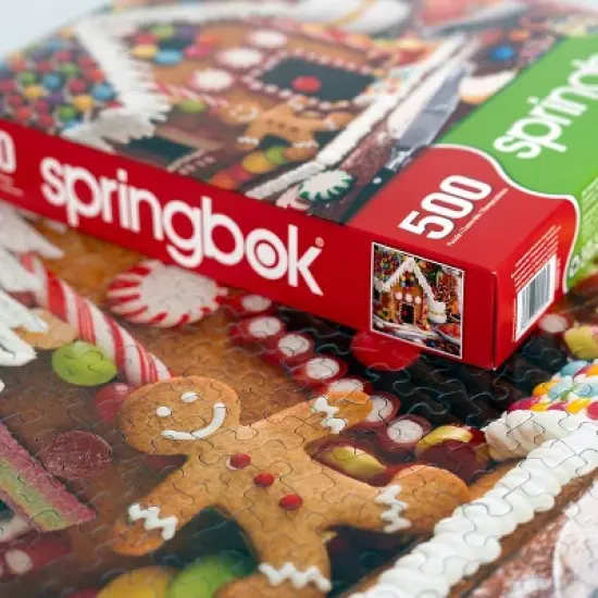 Springbok Gingerbread House Jigsaw Puzzle - 500pc: Holiday-Themed Cardboard Puzzle Focused on Memory & Problem Solving Skills image {4}