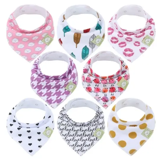 8pk Organic Baby Bandana Bibs, Baby Drool Bibs for Baby Boy, Girl, Baby Bibs for Infant, Newborn image {10}