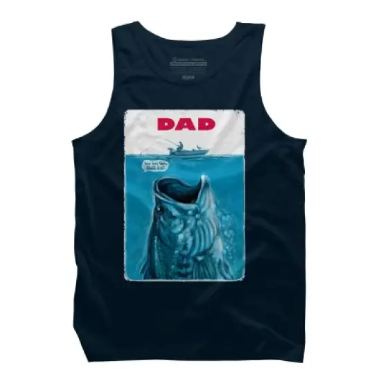 Men's Design By Humans Dad Needs a Bigger Bass Fishing Boat By MudgeStudios Tank Top image {2}