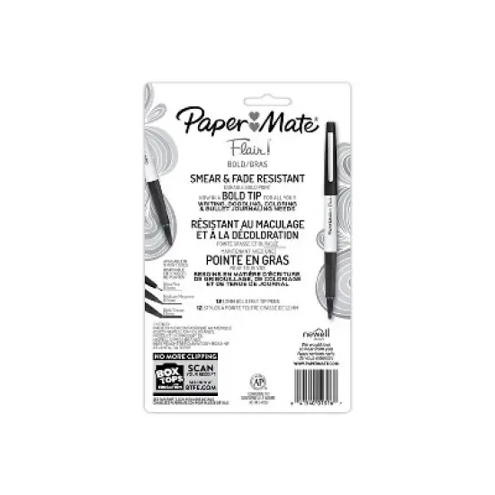 Paper Mate Flair Felt Pen Bold Point Assorted Ink Dozen (2125414) image {3}