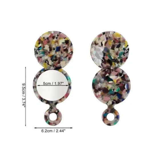 Unique Bargains Round Short Handheld Makeup Mirror 1 Pc image {1}