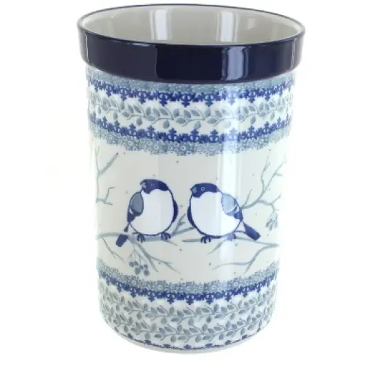 Blue Rose Polish Pottery 169 Ceramika Artystyczna Utensil Jar image {3}