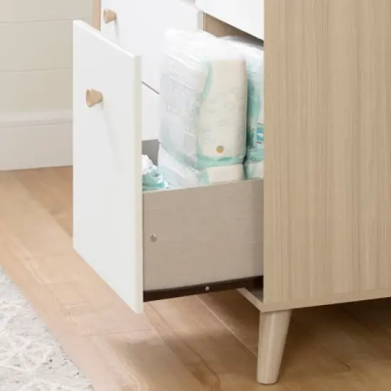 Yodi Changing Table with Drawers - Soft Elm and Pure White - South Shore image {7}