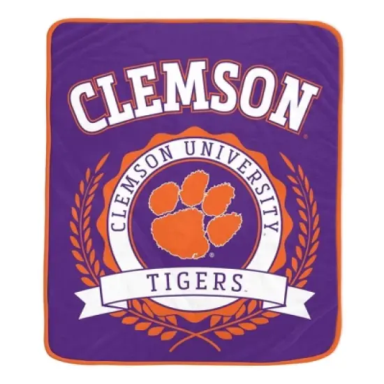 NCAA Clemson Tigers Crest Ultra Soft Blanket image {2}