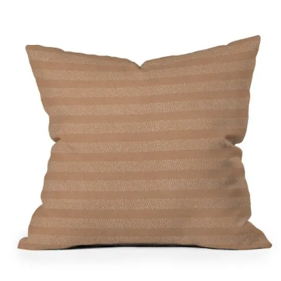 Little Arrow Design Co. Stippled Stripes Outdoor Throw Pillow Golden Brown - Deny Designs image {6}