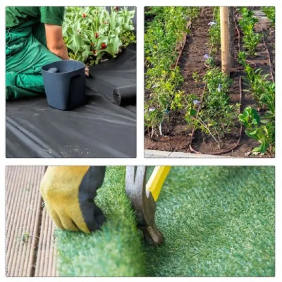 Unique Bargains Garden Stakes Pins, Galvanized Landscape Staples Outdoor Lawn Pegs for Ground Cover Weed Barrier Fabric image {4}