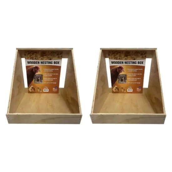 Farm Innovators Single Compartment Versatile Hand Crafted Fully Assembled Wood Nesting Box Coop Ideal for Chicken, Ducks, and Birds, 2 Pack, Brown image {6}