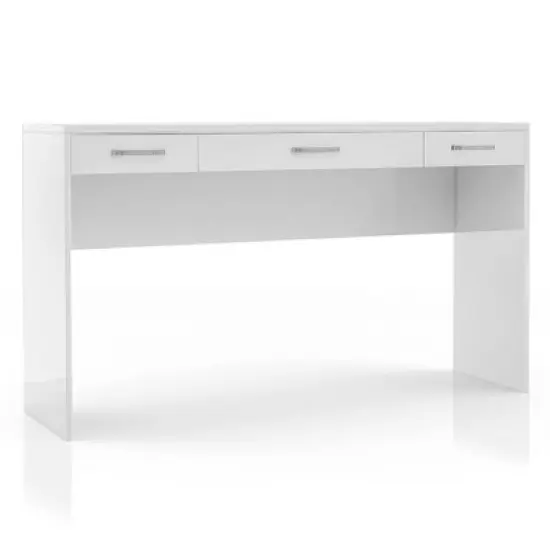 2pc Grayde 3 Drawer Vanity Table and Mirror Set with Led Trim and USB Ports - Luminous White - miBasics image {5}