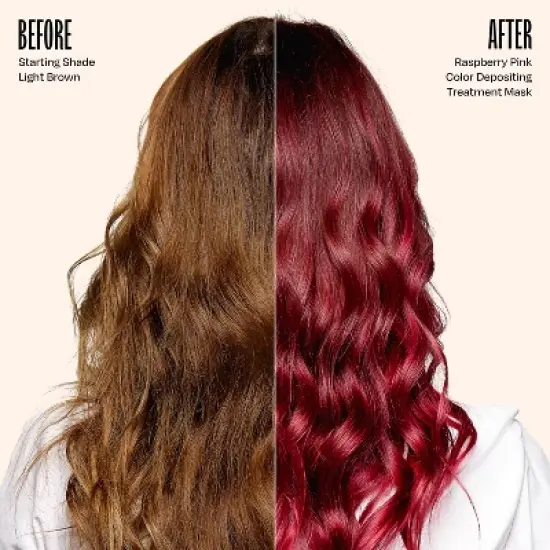 Overtone Raspberry Pink Hair Mask- Semi-Permanent Hair Dye & Color Conditioner- Vegan, Ammonia-Free, Pink for Brown & Blonde Hair image {1}