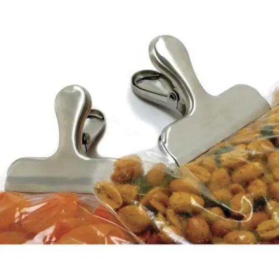 Norpro Stainless Steel Food Storage Mini Bag Clips - 2 Pack image {2}