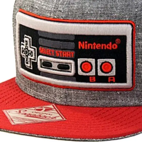 Nintendo Classic NES Controller - Snapback Hat, Gray and Red, One Size Multicoloured image {2}