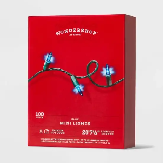 100ct Incandescent Smooth Mini Christmas String Lights with Green Wire - Wondershop&trade; image {3}