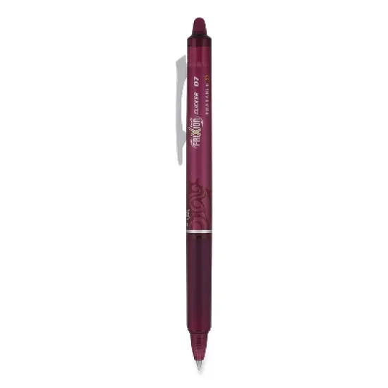 Pilot FriXion Clicker Erasable Gel Pen Retractable Fine 0.7 mm Burgundy Ink Burgundy Barrel Dozen image {1}