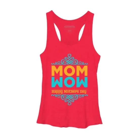 Women's Design By Humans Happy Mother's Day Mom Wow By tmsarts Racerback Tank Top image {7}