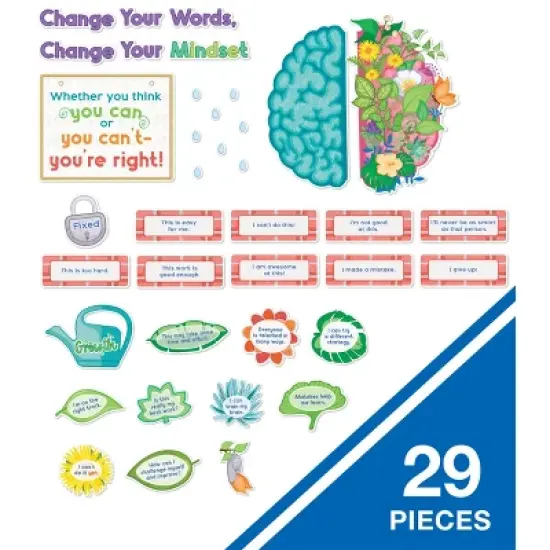 Carson Dellosa Education Bloom with a Growth Mindset Bulletin Board Set (47 pieces) image {1}
