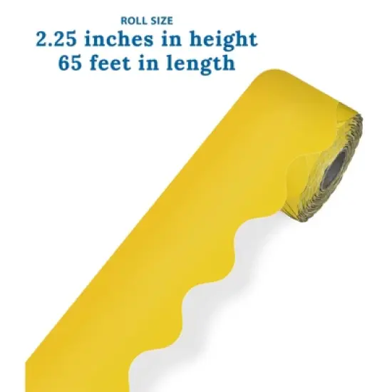 Carson Dellosa Education Yellow Rolled Scalloped Border, 65 Feet Per Roll, Pack of 3 image {2}