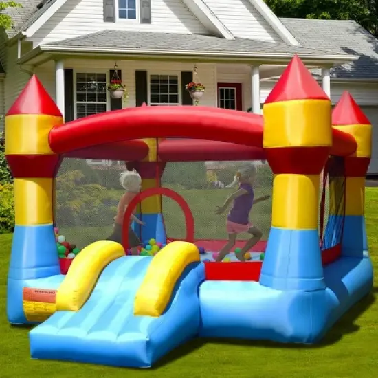 Costway Kid Inflatable Bounce House Castle Moonwalk Playhouse Jumper Slide image {2}