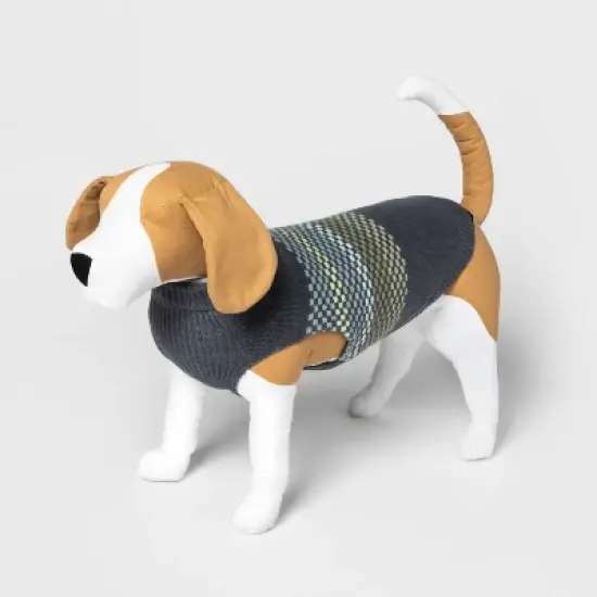 Fairisle Stripe Cool Colorway Dog and Cat Sweater - Gray - Boots & Barkley&trade; image {4}