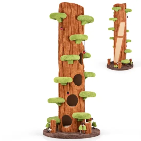 Tangkula 90.5" Tall Multifunctional Cat Tree w/ Private Condos Sisal Covered Scratching Panel image {10}