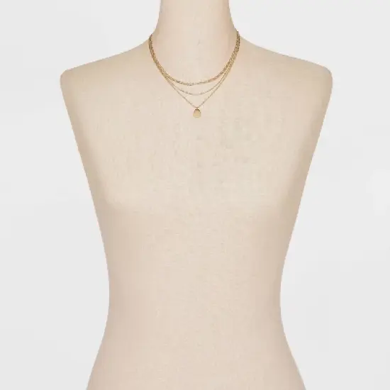 Smooth Drop Multi-Strand Pendant Necklace - A New Day&trade; Gold image {1}