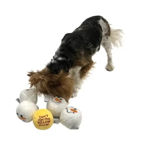 Midlee Snowball Fight Plush Dog Toy - 3" image {1}